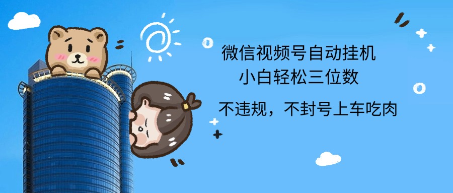 2024最新微信视频号挂机小白轻松日入三位数-网赚副业网