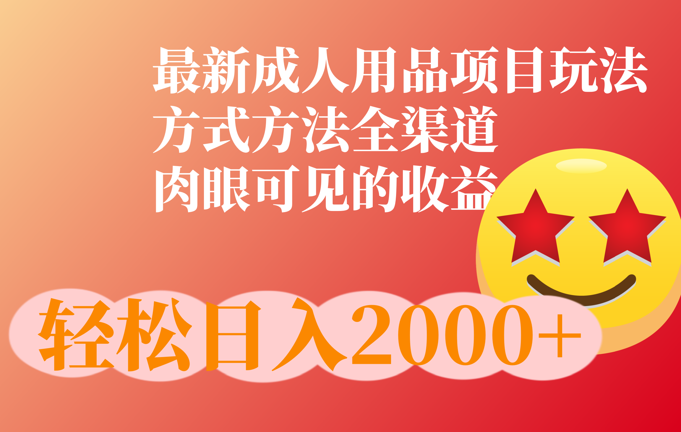 成人用品项目最新玩法,方式方法全渠道-网赚副业网