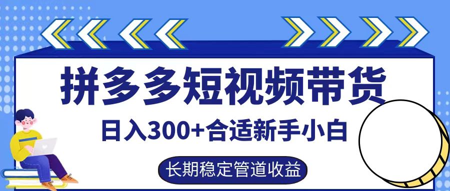 拼多多短视频带货日入300+实操落地流程-网赚副业网