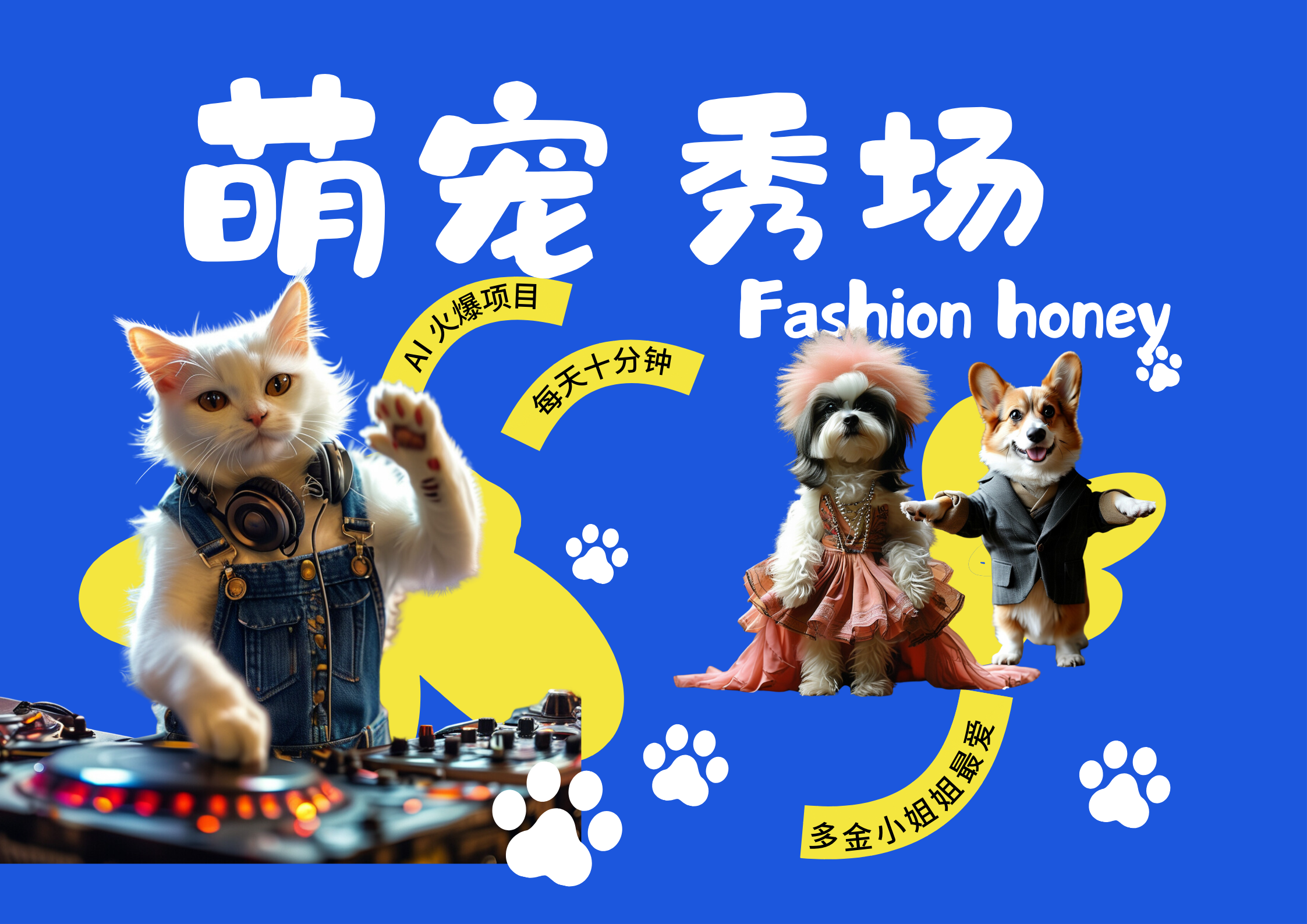 酷飒动物跳舞走秀 时尚喵FASHION汪 多金小姐姐最爱的 轻松月入破万-网赚副业网