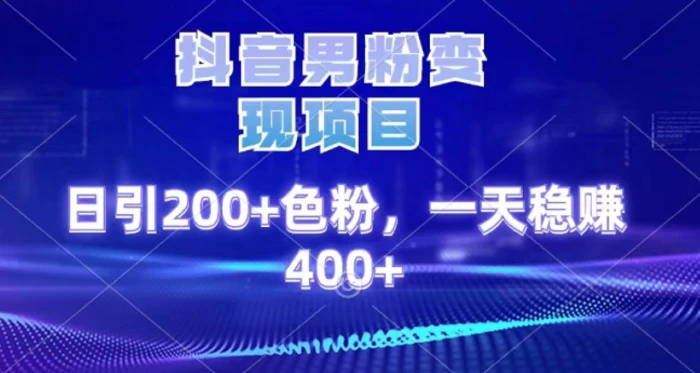 2025最新男粉项目 日引200 轻松月入2w+-网赚副业网
