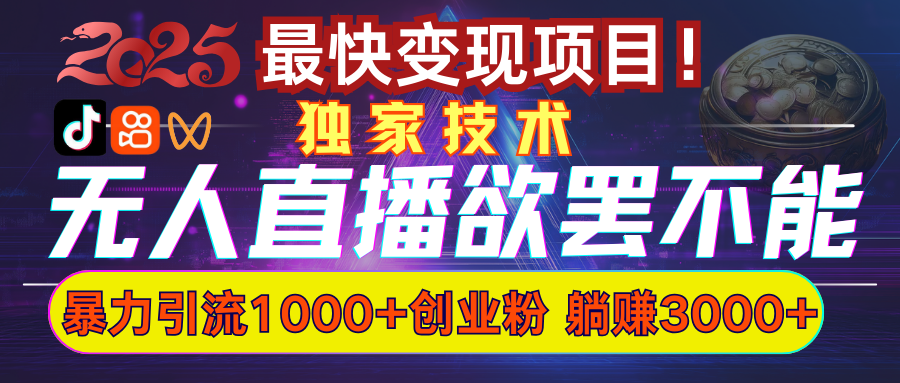 欲罢不能的无人直播引流,超暴力日引流1000+高质量精准创业粉-网赚副业网