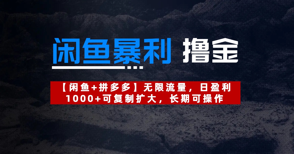 【闲鱼暴利撸金】无限流量，日盈利1000+可复制扩大，长期可操作-网赚资源网