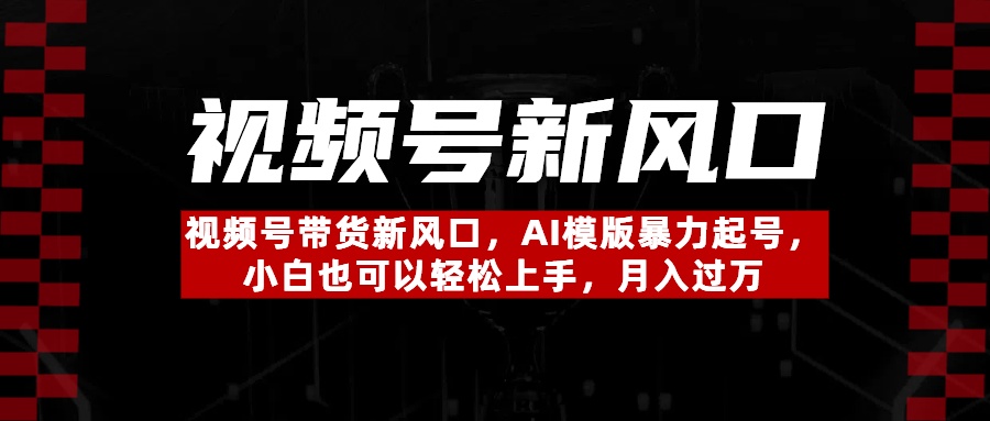 视频号带货新风口，AI模版暴力起号，小白也可以轻松上手，月入过万-网赚资源网