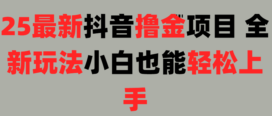 25最新抖音直播撸金项目，小白也能轻松上手！-网赚资源网