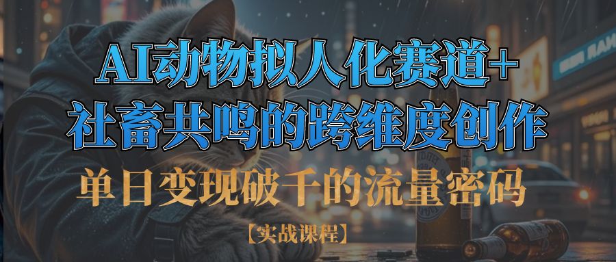 单日变现破千的流量密码,AI动物拟人化赛道+社畜共鸣的跨维度创作-网赚资源网
