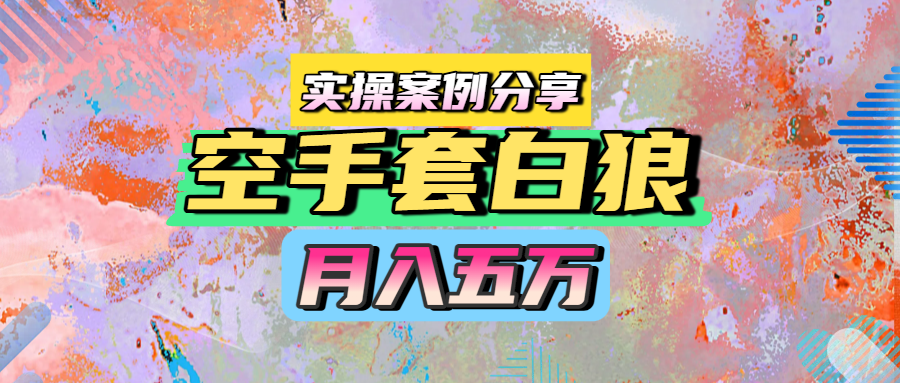 空手套白狼，月入五万，实操案例分享-网赚资源网
