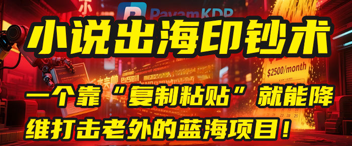 小说出海印钞术：一个靠“复制粘贴”就能降维打击老外的蓝海项目！-网赚资源网
