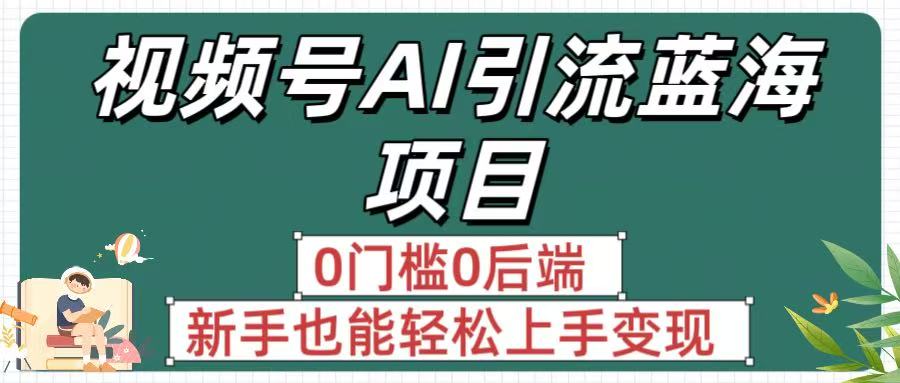 疯传！视频号AI引流蓝海项目，0门槛0后端，新手也能轻松上手变现-网赚资源网