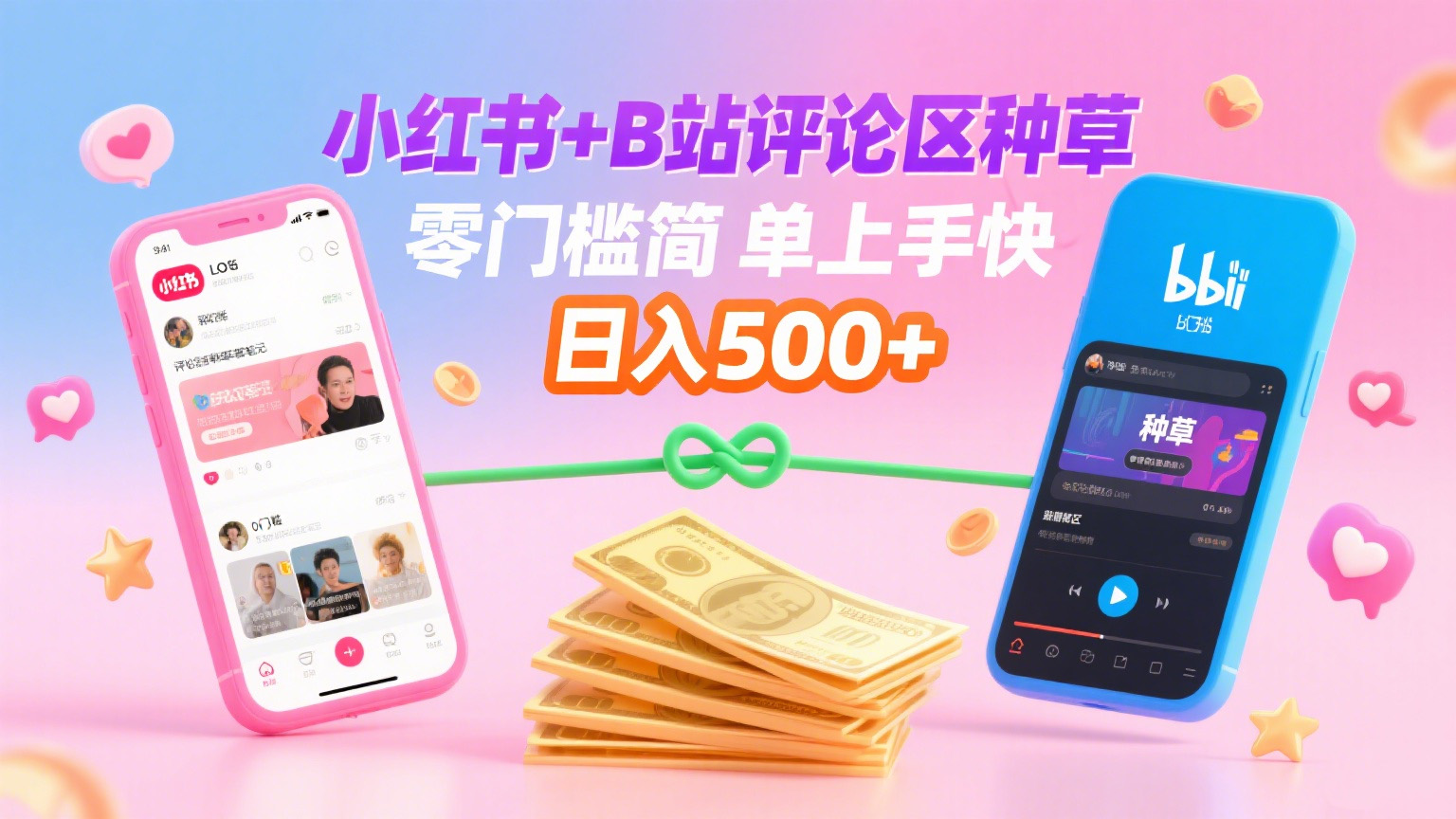 小红书+B站评论区种草，0门槛1分钟一单，只需复制粘贴，日入500+-网赚资源网