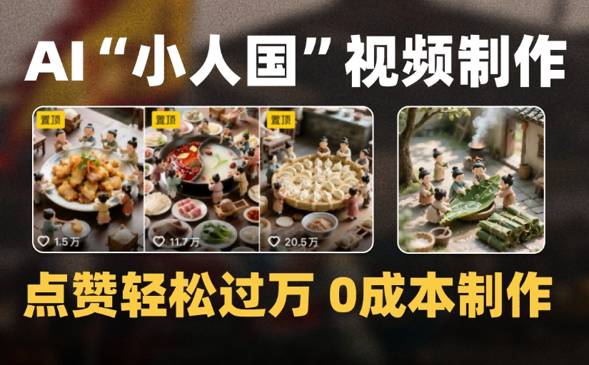 爆款1000W+微缩景观迷你小人国AI视频，0成本制作全流程教学-网赚资源网