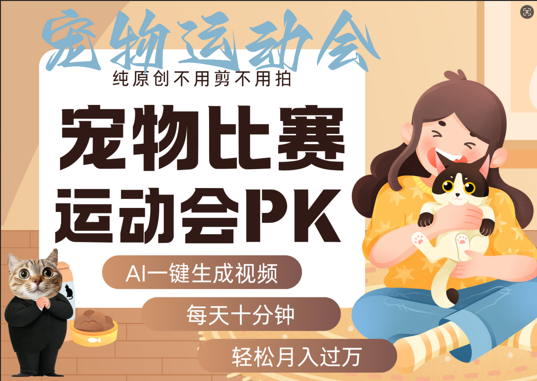AI萌宠运动员跳水 射击  篮球  足球比赛   每天十分钟 附详细提示词文案库  代替做素材 卖提示词 卖虚拟资料  卖宠物产品 做宠物私人定制产品  带徒弟 带陪跑 卖课  创作者分成 月入5W+-网赚资源网