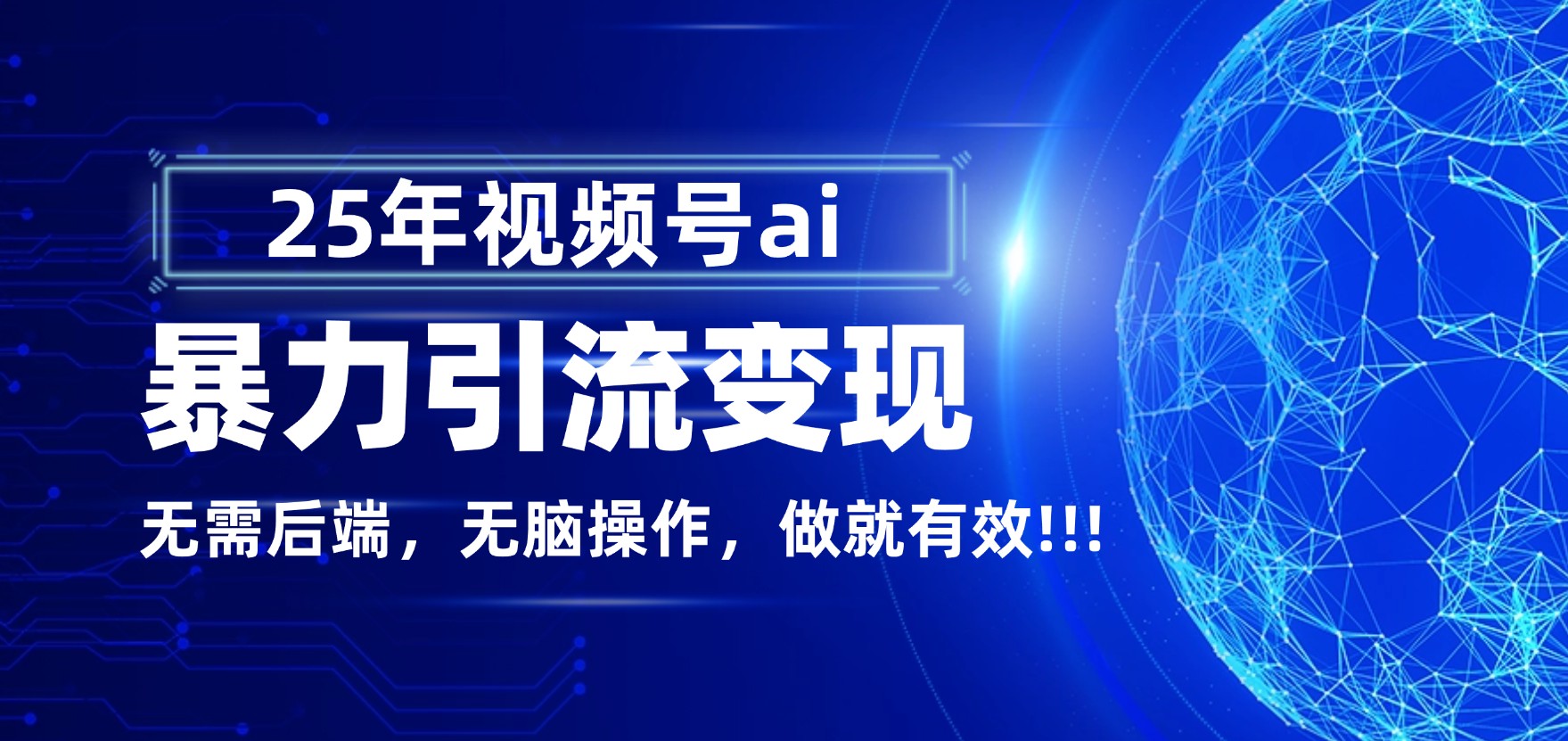 独家蓝海!视频号 AI 暴力引流,零后端 + 无脑操作,蓝海项目先做先赚!-网赚资源网