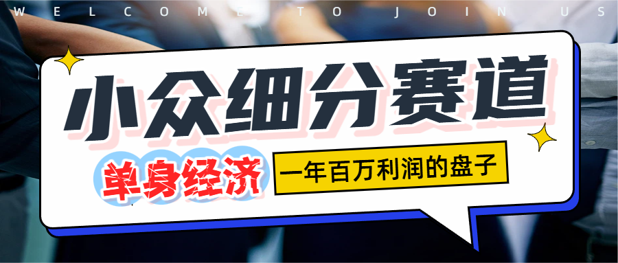 单身经济赛道，一天1000+-网赚资源网