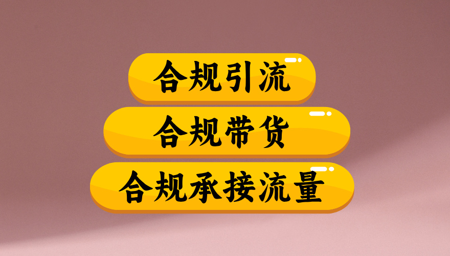 合规引流、合规并且高效地做带货、合规承接流量(揭秘)-网赚资源网