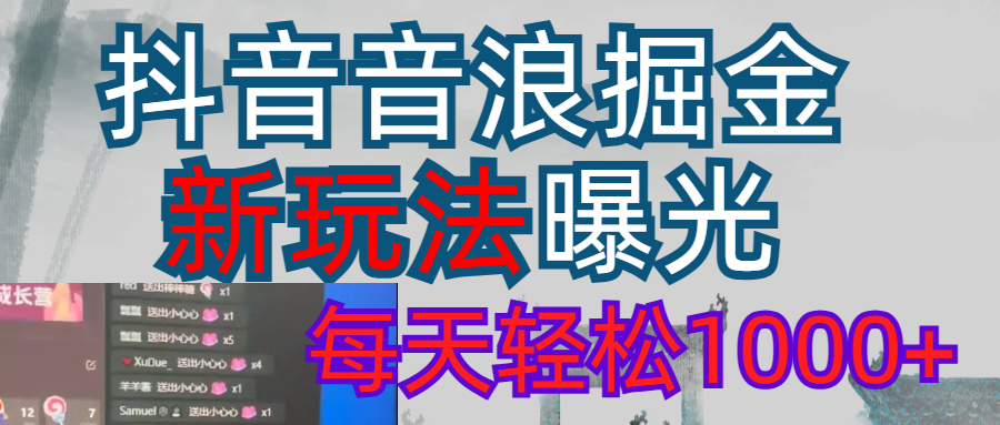 2026抖音音浪玩法 每天轻松1000+-网赚资源网
