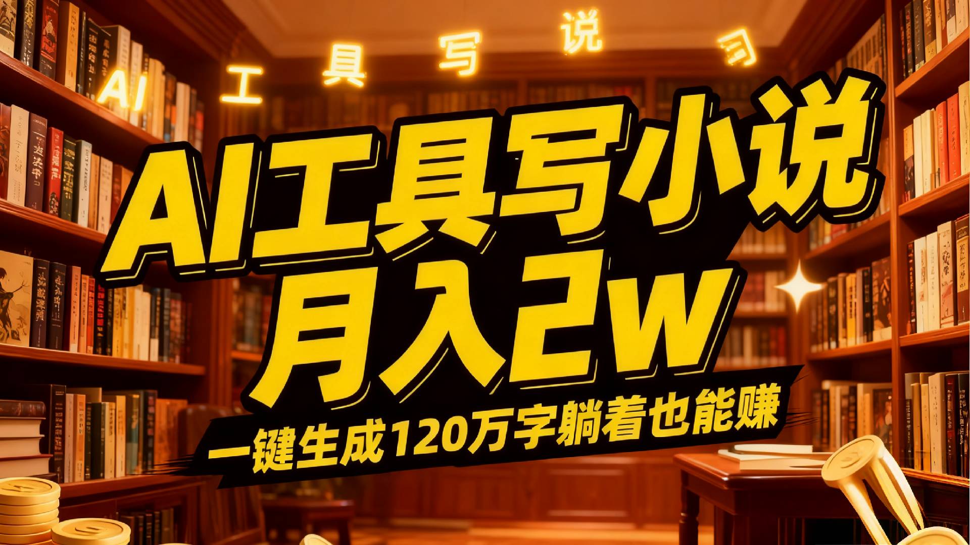 2026年AI工具写小说,一键生成120万字，躺着也能赚，月入2w+-网赚资源网
