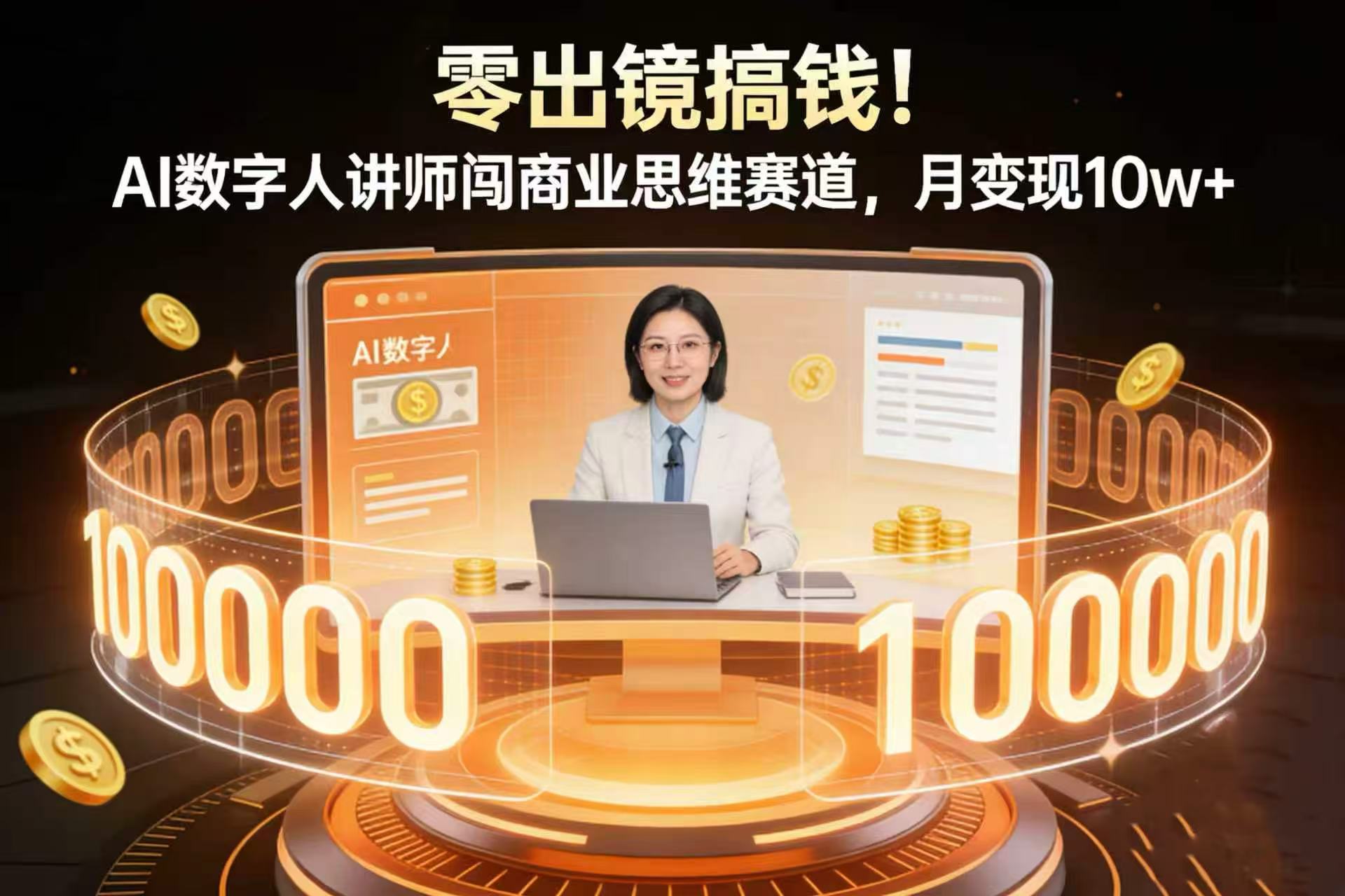 零出镜搞钱!AI 数字人讲师闯商业思维赛道,月变现 10w+-网赚副业网