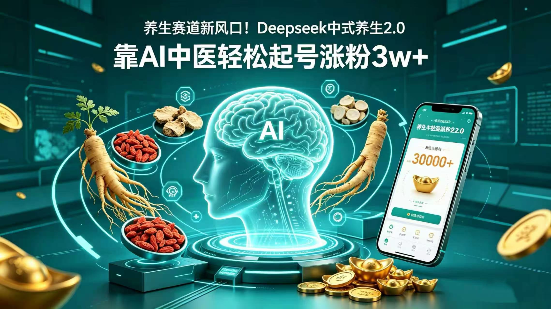养生赛道新风口!Deepseek 中式养生 2.0,靠 AI 中医轻松起号涨粉 3w+-网赚副业网