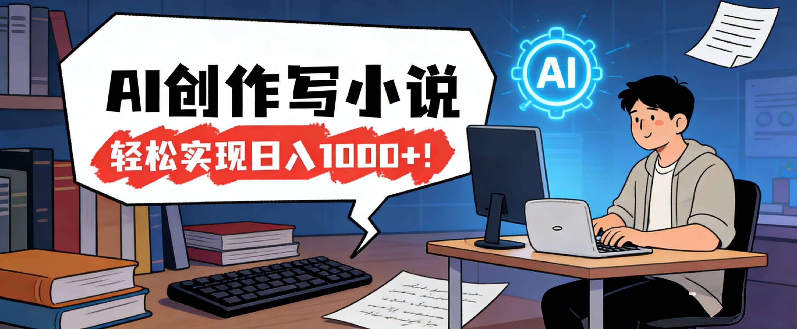 26年最新风口项目，AI工具创作写小说，轻松实现日入1000+-网赚副业网