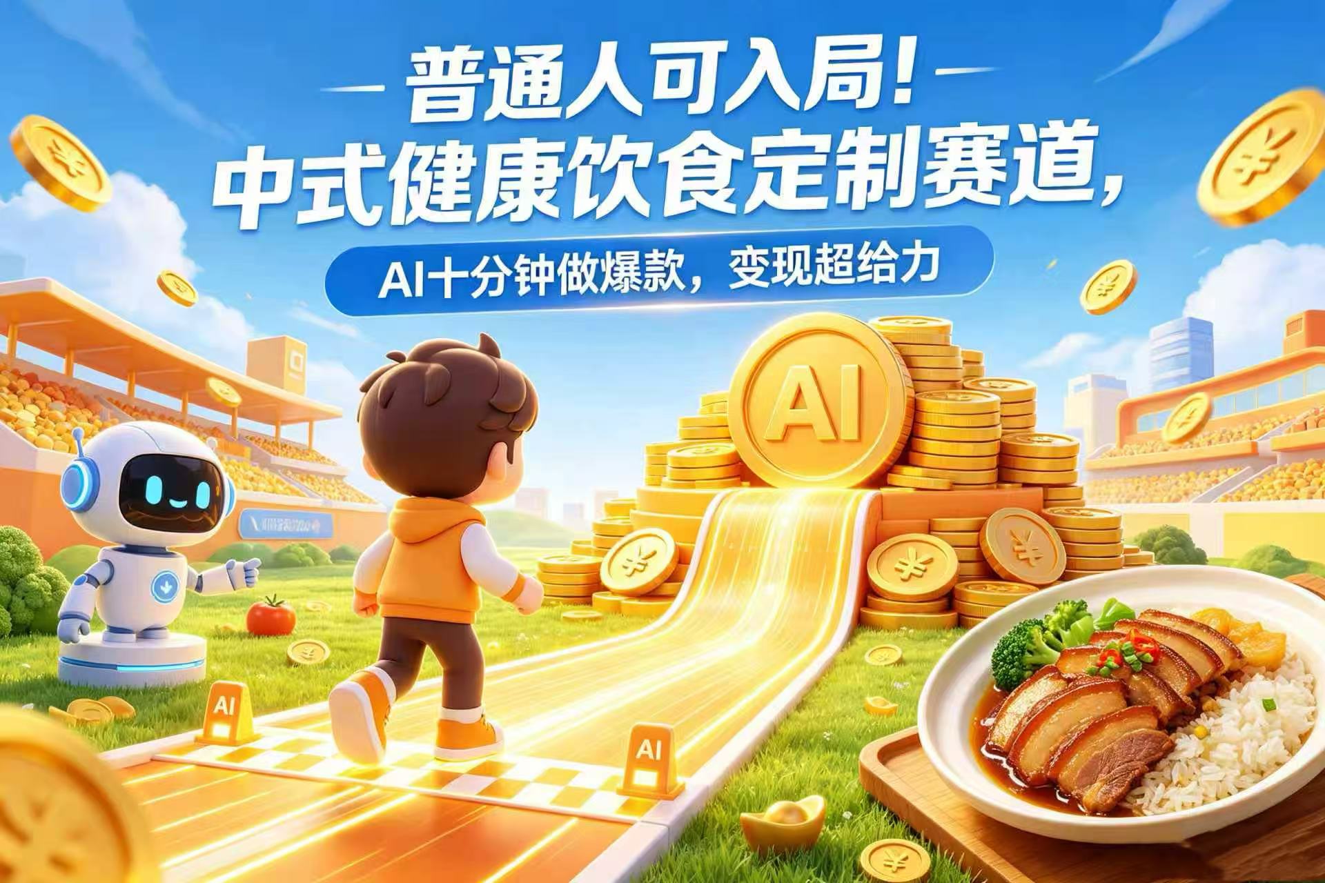 普通人可入局!中式健康饮食定制赛道,AI 十分钟做爆款,变现超给力-网赚副业网