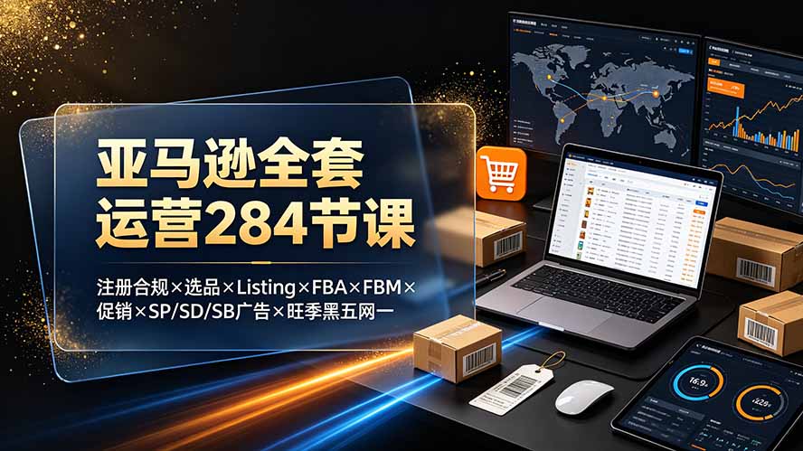(19410期)亚马逊全套运营284节课:注册合规×选品×Listing×FBA×FBM×促销×SP/SD/SB广告×旺季黑五网一插图 (19410期)亚马逊全套运营284节课:注册合规×选品×Listing×FBA×FBM×促销×SP/SD/SB广告×旺季黑五网一插图