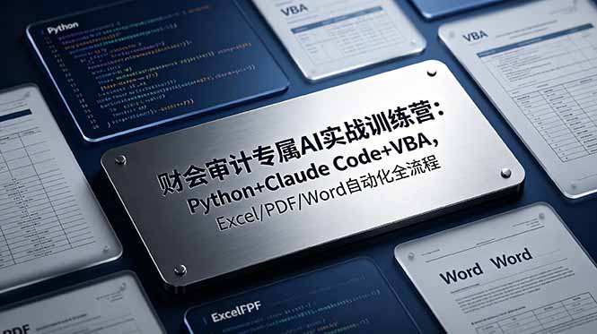 (19268期)财会审计专属 AI实战训练营:Python+Claude Code+VBA,Excel/PDF/Word自动化全流程-网赚副业网