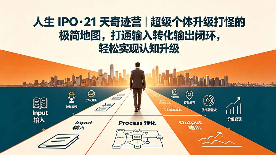（19532期）人生 IPO-21 天奇迹营｜超级个体升级打怪的极简地图，打通输入转化输出闭环，轻松实现认知升级-网赚副业网