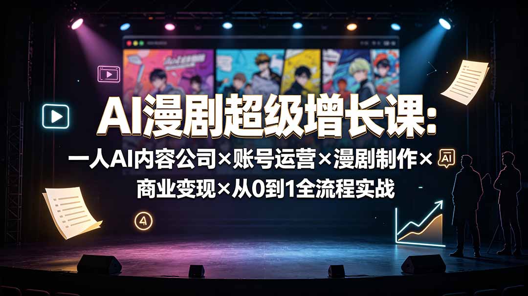 (19553期)AI漫剧超级增长课:一人AI内容公司×账号运营×漫剧制作×商业变现×从0到1全流程实战插图 (19553期)AI漫剧超级增长课:一人AI内容公司×账号运营×漫剧制作×商业变现×从0到1全流程实战插图