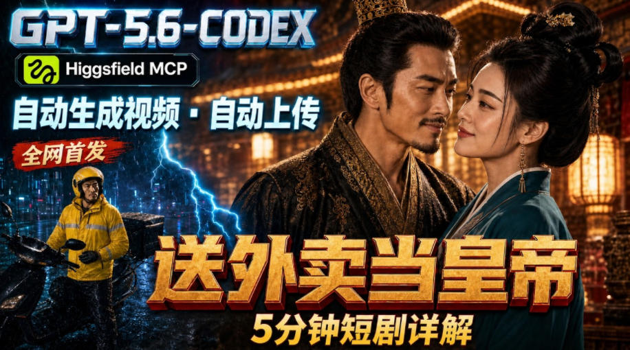 (19540期)GPT-5.6 Codex+Higgsfield MCP:一条指令生成5分钟短剧并自动上传YouTube(油管)-网赚副业网