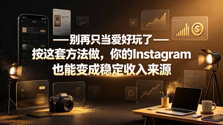 （19591期）别再只当爱好玩了——按这套方法做，你的Instagram也能变成稳定收入来源-网赚副业网
