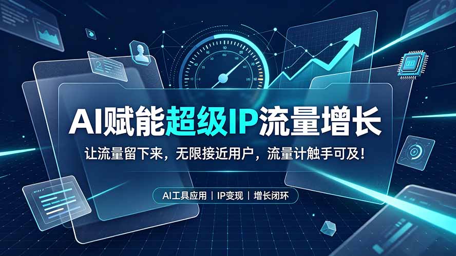 (19453期)AI赋能超级IP流量增长:让流量留下来,无限接近用户,流量计触手可及!-网赚副业网