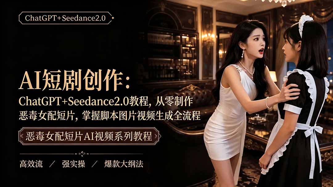 （19545期）AI短剧创作：ChatGPT+Seedance2.0教程，从零制作恶毒女配短片，掌握脚本图片视频生成全流程插图1