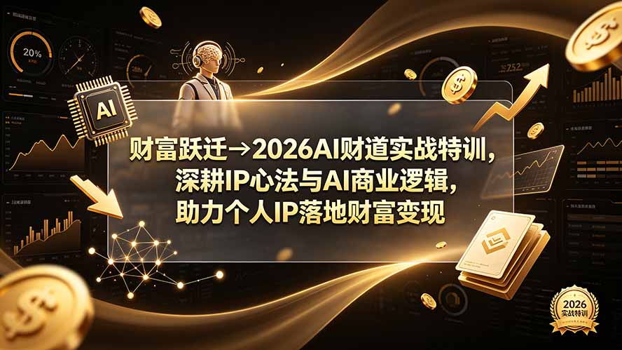 (19547期)财富跃迁→2026AI财道实战特训,深耕IP心法与AI商业逻辑,助力个人IP落地财富变现-网赚副业网
