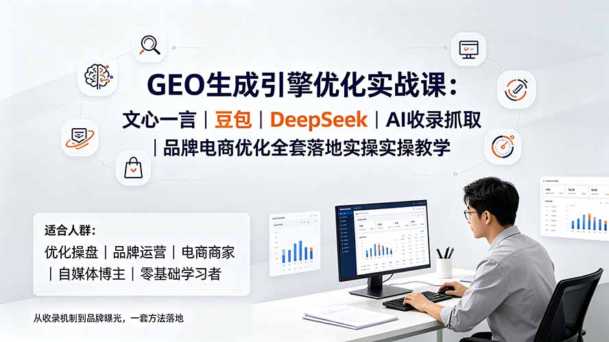 （19456期）GEO生成引擎优化实战课：文心一言｜豆包｜DeepSeek｜AI收录抓取｜品牌电商优化全套落地实操教学-网赚副业网