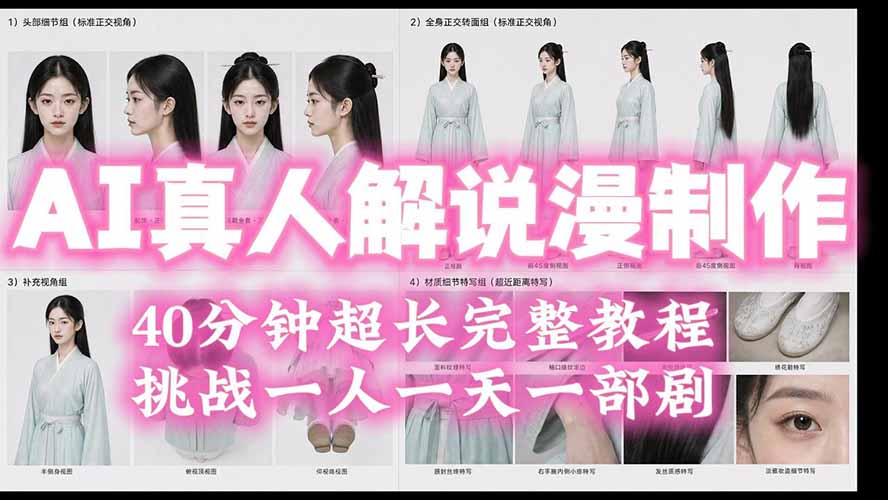 （19508期）2026AI真人解说漫剧制作40分钟超长完整教程：自动批量化制作，挑战一人一天一部剧！-网赚副业网