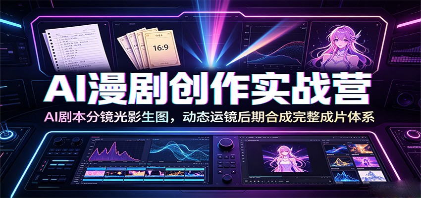 AI漫剧创作实战营:AI剧本分镜光影生图,动态运镜后期合成完整成片体系插图 AI漫剧创作实战营:AI剧本分镜光影生图,动态运镜后期合成完整成片体系插图