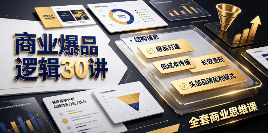 商业爆品逻辑30讲｜拆解各行各业头部品牌盈利模式，吃透爆品打造、低成本传播、长效变现全套商业思维课-网赚副业网