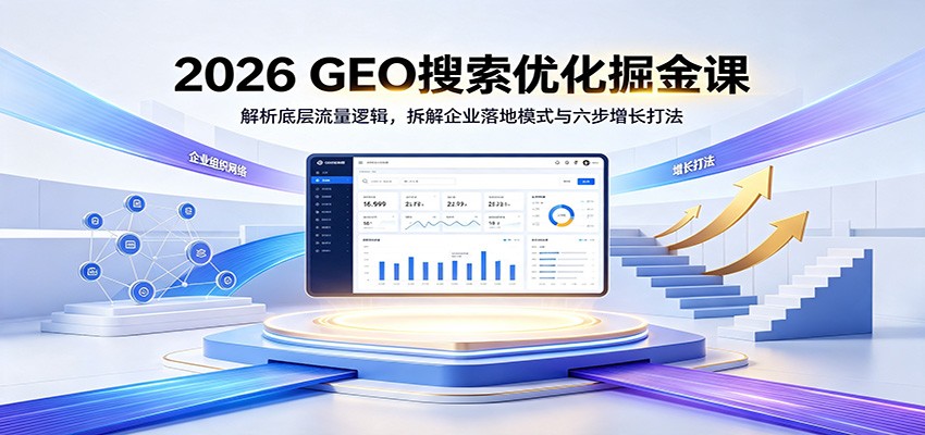 2026 GEO搜索优化掘金课:解析底层流量逻辑,拆解企业落地模式与六步增长打法-网赚副业网