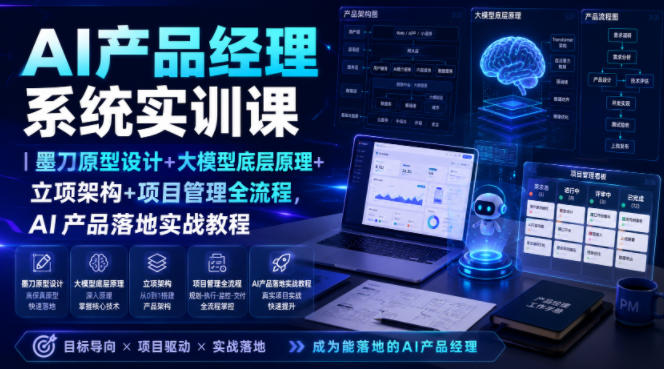 AI产品经理系统实训课|墨刀原型设计+大模型底层原理+立项架构+项目管理全流程,AI产品落地实战教程插图 AI产品经理系统实训课|墨刀原型设计+大模型底层原理+立项架构+项目管理全流程,AI产品落地实战教程插图