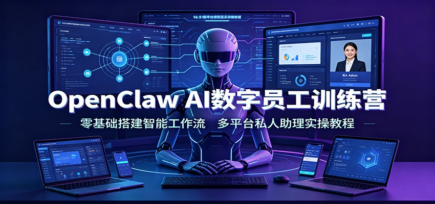 OpenClaw AI数字员工训练营:零基础搭建智能工作流,多平台私人助理实操教程插图 OpenClaw AI数字员工训练营:零基础搭建智能工作流,多平台私人助理实操教程插图