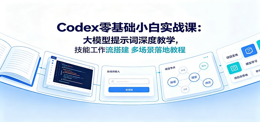 Codex零基础小白实战课：大模型提示词深度教学，技能工作流搭建多场景落地教程-网赚副业网