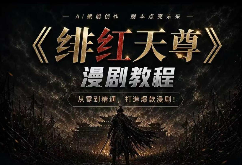 绯红天尊AI漫剧系统教程|从零入门到精通,工具运用+剧本创作+爆款逻辑+提示词素材+镜头剪辑,全套爆款漫剧落地实战课-网赚副业网