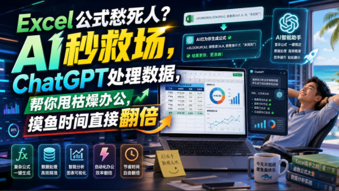 Excel公式愁死人？AI秒救场，ChatGPT处理数据，帮你甩枯燥办公，摸鱼时间直接翻倍【原创双语字幕】-网赚副业网