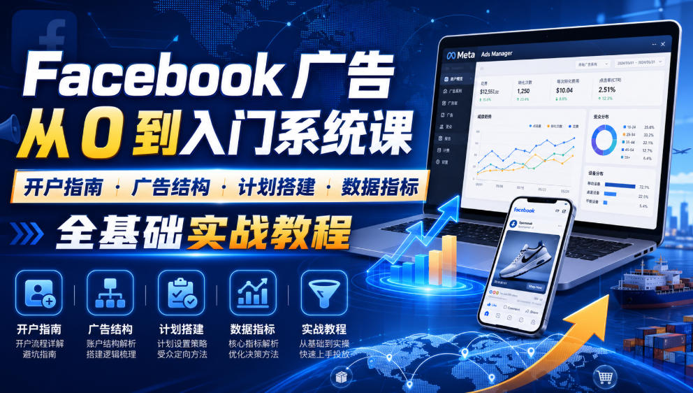 Facebook广告新手从0到入门系统课|开户指南・广告结构・计划搭建・数据指标全基础实战教程插图 Facebook广告新手从0到入门系统课|开户指南・广告结构・计划搭建・数据指标全基础实战教程插图