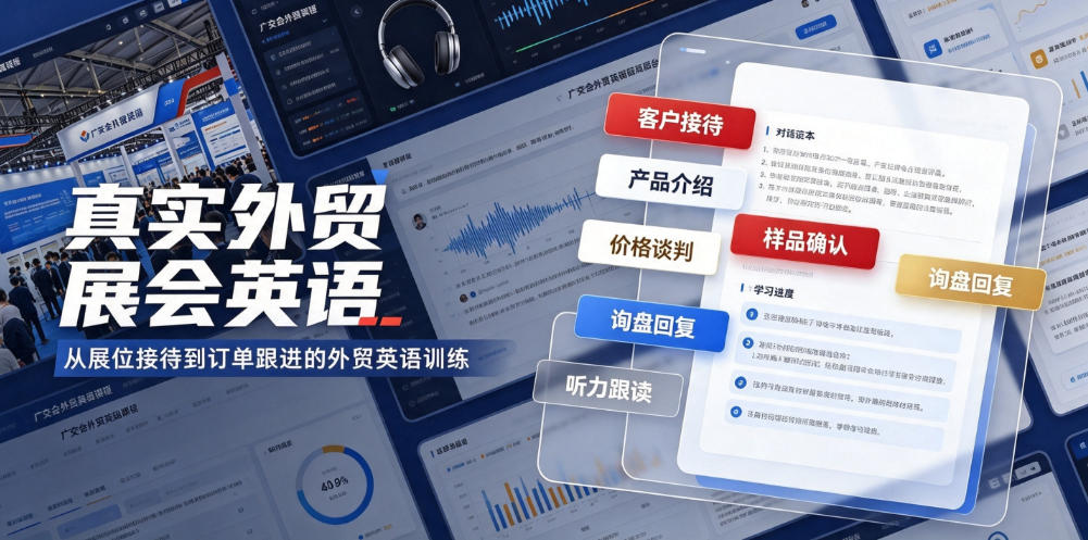 真实外贸展会英语，广交会外贸口语听力突击课程【音频】-网赚副业网