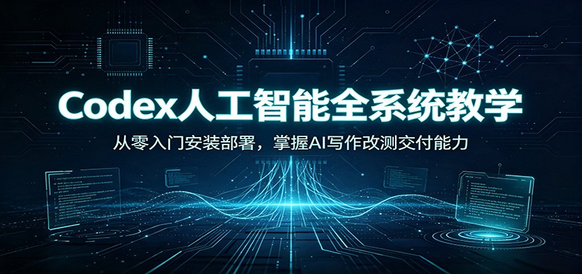 Codex人工智能全系统教学:从零入门安装部署,掌握AI写作改测交付能力-网赚副业网