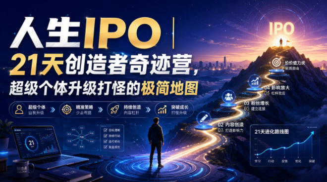 人生IPO︱21天创造者奇迹营,超级个体升级打怪的极简地图插图 人生IPO︱21天创造者奇迹营,超级个体升级打怪的极简地图插图