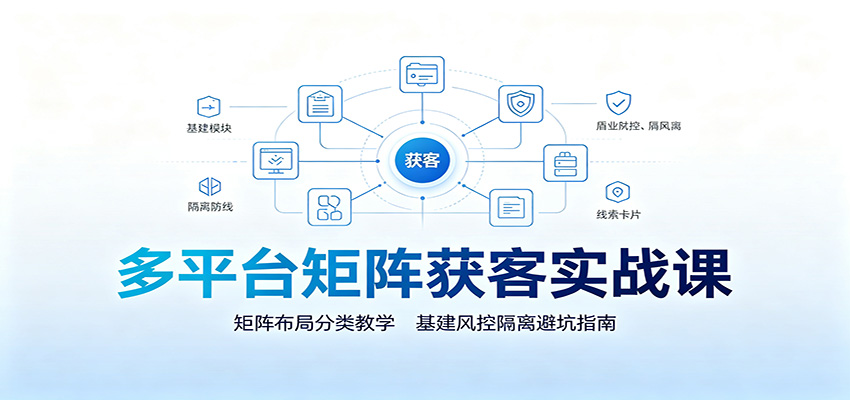 多平台矩阵获客实战课:矩阵布局分类教学,基建风控隔离避坑指南-网赚副业网
