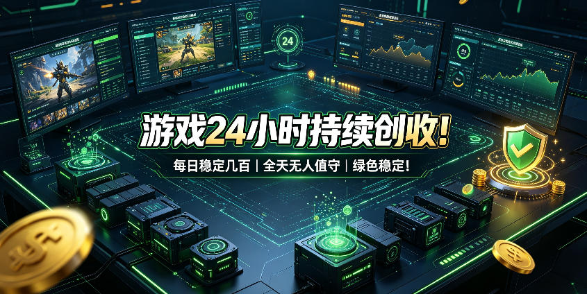 游戏24小时持续创收!每日稳定几百,全天无人值守,绿色稳定!【揭秘】-网赚副业网